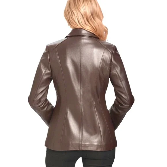 NEW BGSD Lambskin Leather Jacket Miranda Sz XL Dark Chocolate Brown Full Zip NWT - Picture 15 of 15